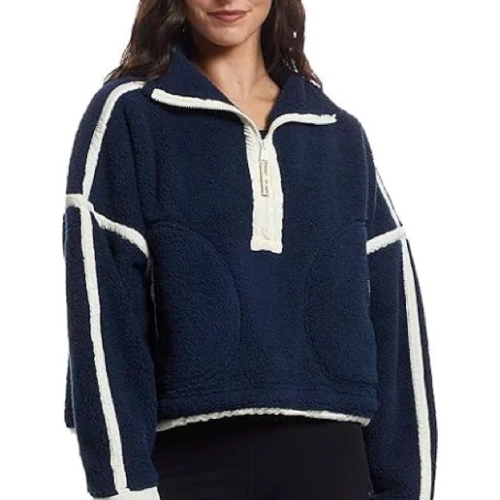 FP Movement by Free People Navy and White Fleece Pullover